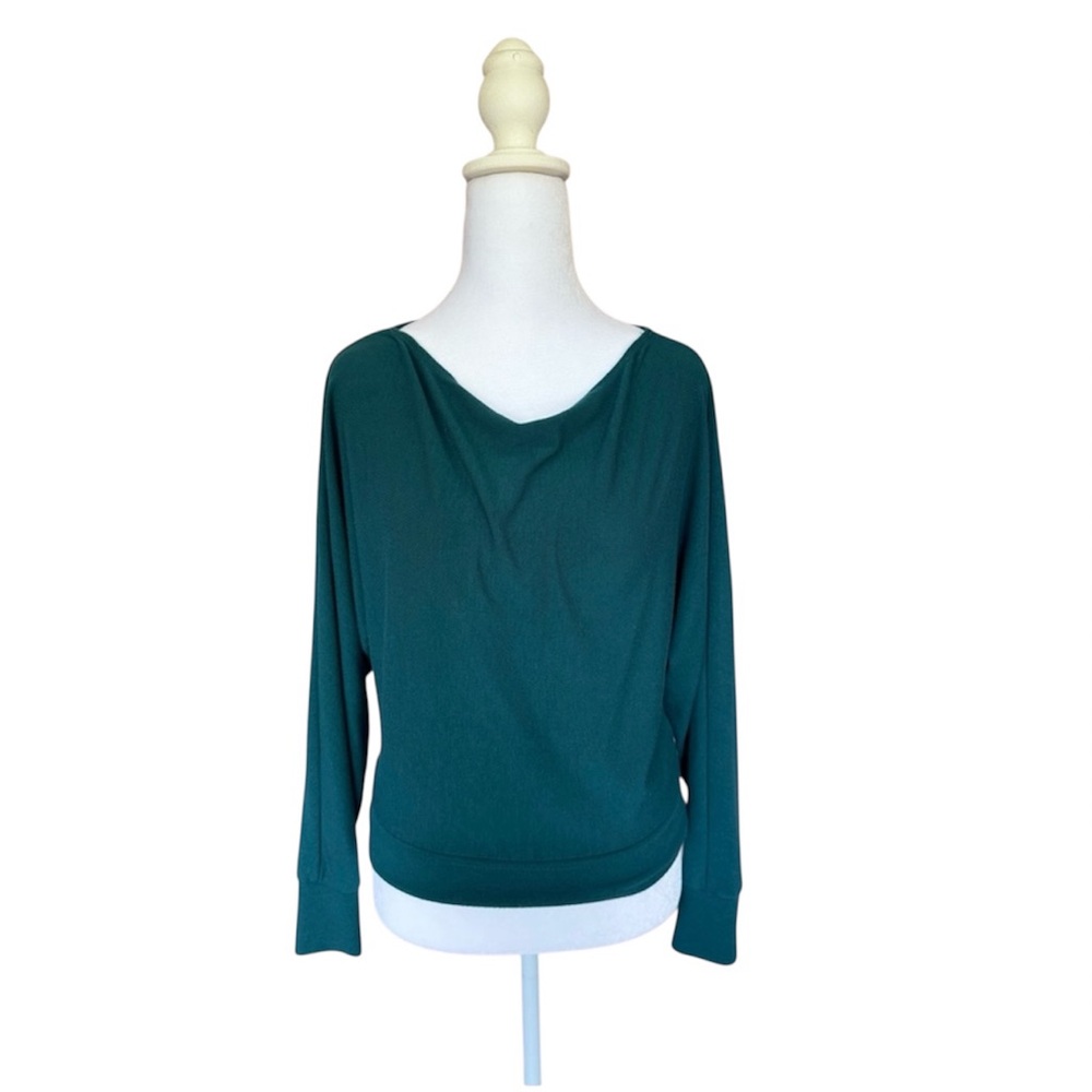Abercrombie & Fitch Soft A&F Cozy Teal Green Slouchy Long Sleeve Top XS